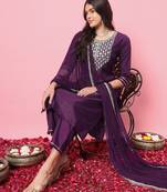  women kurta and trousers pant set silk blend