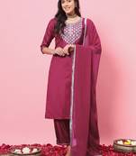  women kurta and trousers pant set silk blend
