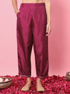  women kurta and trousers pant set silk blend 4