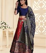Red Weaving Banarashi Silk Lehenga With Blouse - Skd-Grma17431