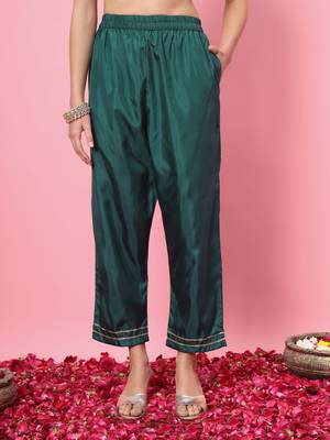  women kurta and trousers pant set silk blend 4