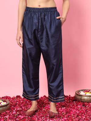  women kurta and trousers pant set silk blend 4