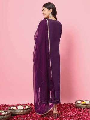  women kurta and trousers pant set silk blend 3