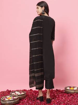   women kurta and trousers pant set cotton blend 2