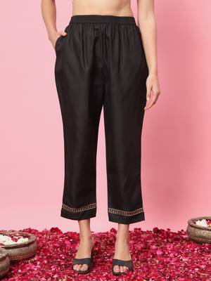   women kurta and trousers pant set cotton blend 3
