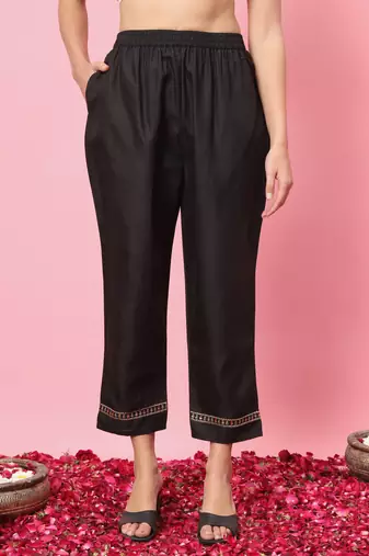   women kurta and trousers pant set cotton blend