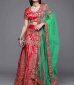 Pink Embrodired Sattin Silk Lehenga With Blouse 