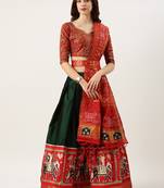 Premium Woven with Zari Work Semi-Stitched Half Saree with Unstitched Blouse with Dupatta