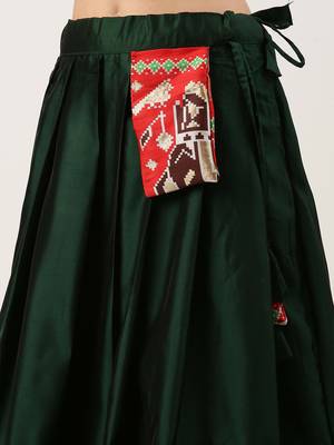 Premium Woven with Zari Work Semi-Stitched Half Saree with Unstitched Blouse with Dupatta 3