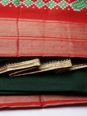 Premium Woven with Zari Work Semi-Stitched Half Saree with Unstitched Blouse with Dupatta 4