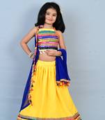 Aglare emdroydered ,cotton ethnic Lehenga choli for small girls,Girls,Baby girls,kids.Multi