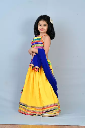 Aglare emdroydered ,cotton ethnic Lehenga choli for small girls,Girls,Baby girls,kids.Multi
