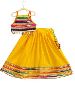 Aglare emdroydered ,cotton ethnic Lehenga choli for small girls,Girls,Baby girls,kids.Multi 4