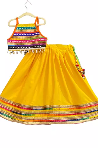 Aglare emdroydered ,cotton ethnic Lehenga choli for small girls,Girls,Baby girls,kids.Multi