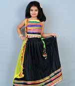 Aglare Kids embroidered ,cotton ethnic Lehenga choli for small girls,.Multi