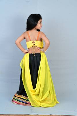 Aglare Kids embroidered ,cotton ethnic Lehenga choli for small girls,.Multi 2