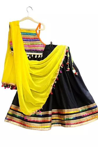 Aglare Kids embroidered ,cotton ethnic Lehenga choli for small girls,.Multi