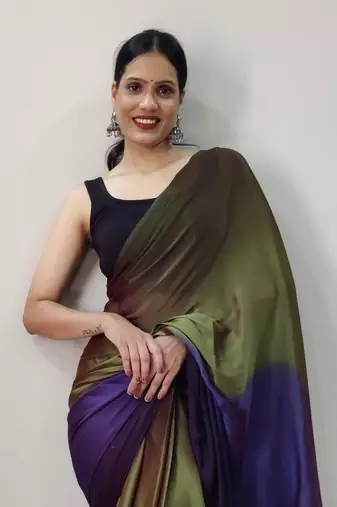 Green Dyed Ready To Wear Saree Unstitched Blouse Piece