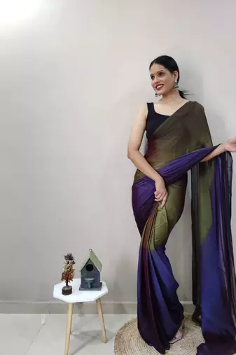 Green Dyed Ready To Wear Saree Unstitched Blouse Piece
