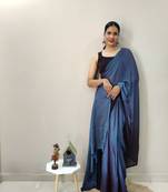Buy Blue Dyed Ready To Wear Saree Unstitched Blouse Piece