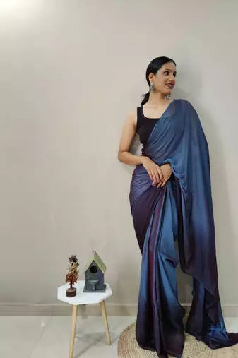 Blue Dyed Ready To Wear Saree Unstitched Blouse Piece