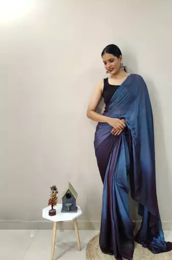 Blue Dyed Ready To Wear Saree Unstitched Blouse Piece