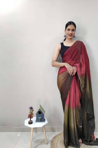 Red Dyed Ready To Wear Saree Unstitched Blouse Piece