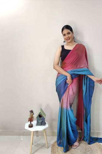 Pink Dyed Ready To Wear Saree Unstitched Blouse Piece