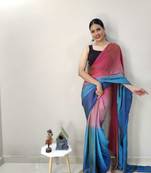 Pink Dyed Ready To Wear Saree Unstitched Blouse Piece