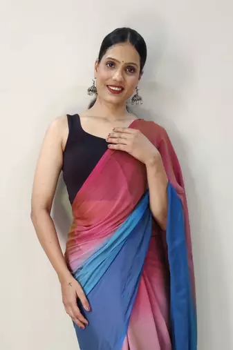 Pink Dyed Ready To Wear Saree Unstitched Blouse Piece