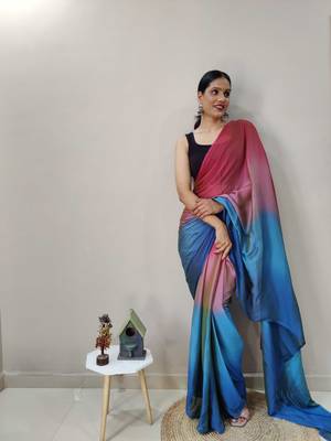 Pink Dyed Ready To Wear Saree Unstitched Blouse Piece 3