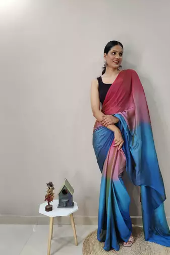 Pink Dyed Ready To Wear Saree Unstitched Blouse Piece