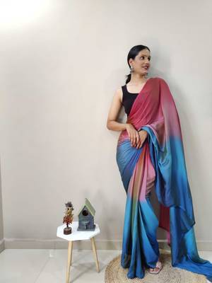 Pink Dyed Ready To Wear Saree Unstitched Blouse Piece 4