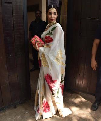 White embroidered chanderi saree 2