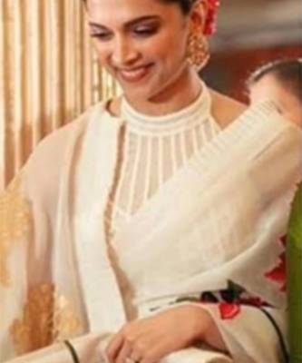 White embroidered chanderi saree 4