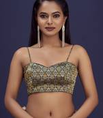 Black Stylish Partywear Woven Designer Readymade Blouse