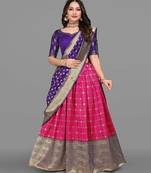 SELF DESIGN UNSTITCHED LEHENGA CHOLI (HALF SAREE)