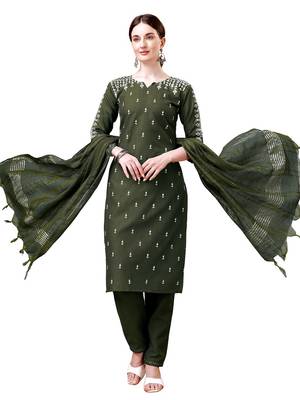 Dark Green Embroidered Kurta Set 1