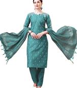 Teal Embroidered Kurta Set