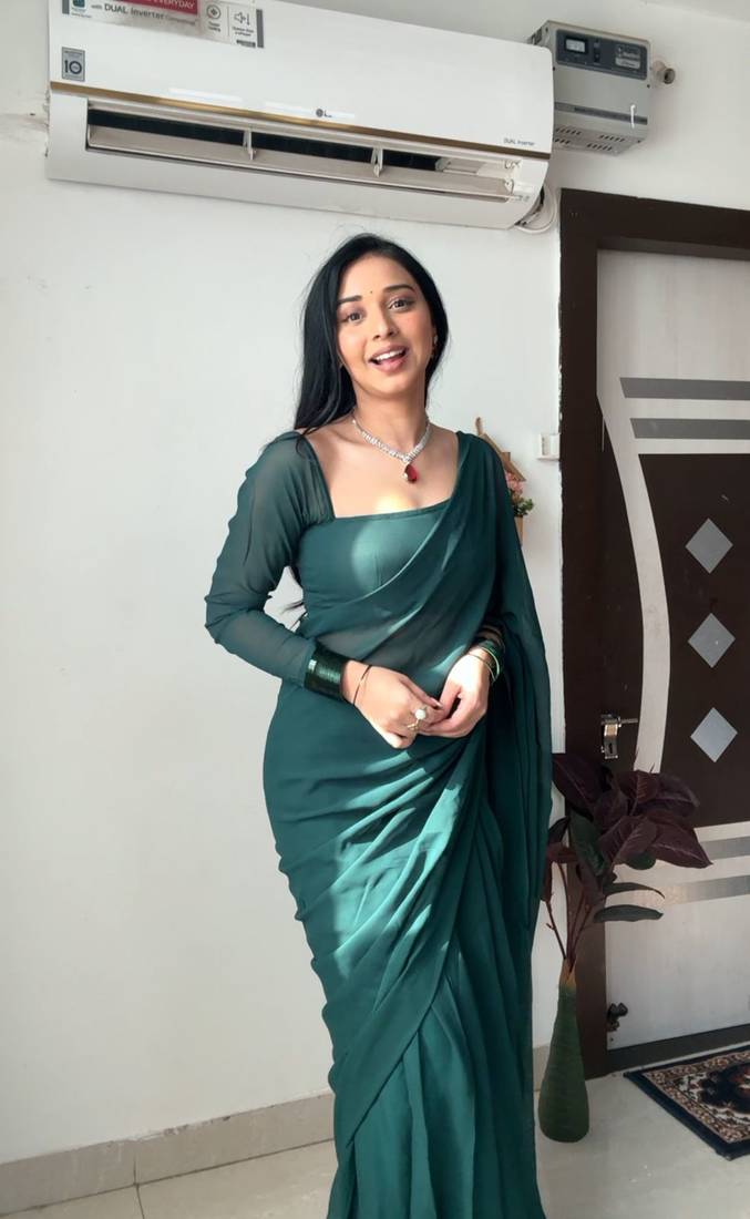 The 1-Minute Saree Luxurious Georgette With Matching Blouse Piece
