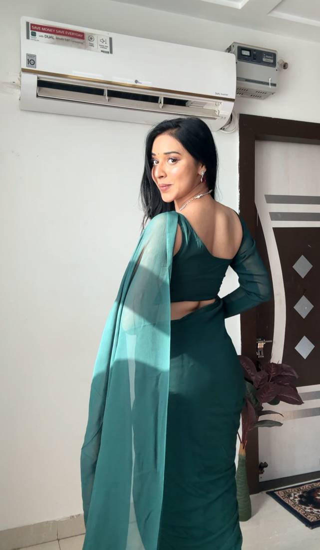 The 1-Minute Saree Luxurious Georgette With Matching Blouse Piece