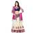 White embroidered net unstitched lehenga-choli
