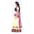 White embroidered net unstitched lehenga-choli