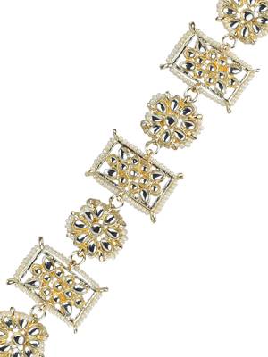 Rajasthani kundan pearl bridal mathapatti sheeshphool 4