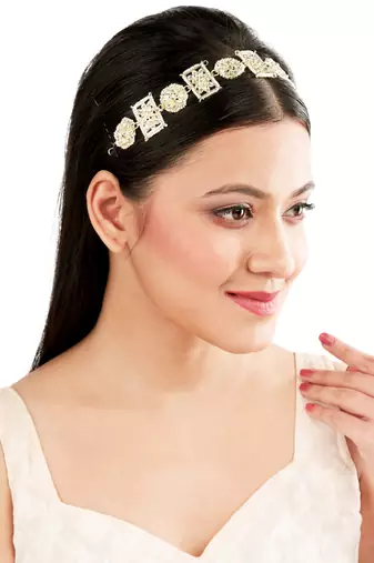 Rajasthani kundan pearl bridal mathapatti sheeshphool