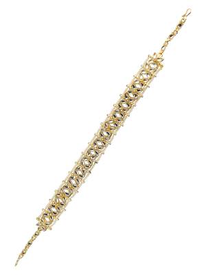 Gold plated kundan pearl floral mathapatti sheeshphool 2