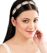 Pearl multistrand kundan ruby stone mathapatti sheeshphool