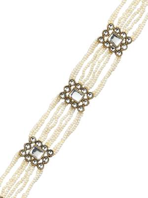 Pearl multistrand white kundan mathapatti sheeshphool 4