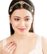 Rajwadi pink green kundan bridal mathapatti sheeshphool