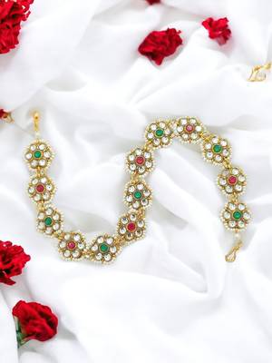 Multicolor kundan flower mathapatti sheeshphool 3